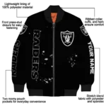 custom las vegas raiders hexagon cluster black bomber jacket best selling
