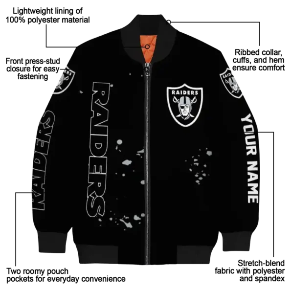 custom las vegas raiders hexagon cluster black bomber jacket new arrival