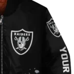 custom las vegas raiders hexagon cluster black bomber jacket best selling