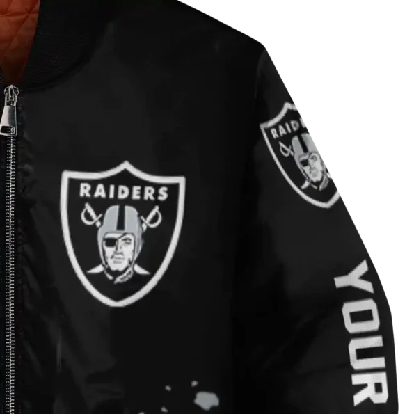 custom las vegas raiders hexagon cluster black bomber jacket premium grade