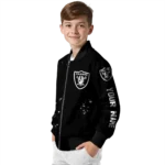 custom las vegas raiders hexagon cluster black bomber jacket best selling