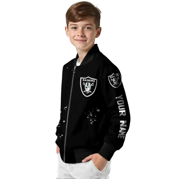 custom las vegas raiders hexagon cluster black bomber jacket trendy