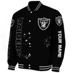 custom las vegas raiders hexagon cluster black varsity jacket best selling