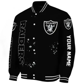 custom las vegas raiders hexagon cluster black varsity jacket best selling