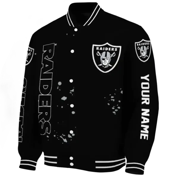custom las vegas raiders hexagon cluster black varsity jacket best selling