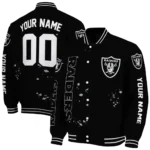 custom las vegas raiders hexagon cluster black varsity jacket best selling