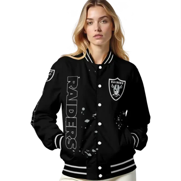 custom las vegas raiders hexagon cluster black varsity jacket latest model