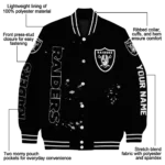 custom las vegas raiders hexagon cluster black varsity jacket best selling