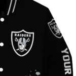 custom las vegas raiders hexagon cluster black varsity jacket best selling