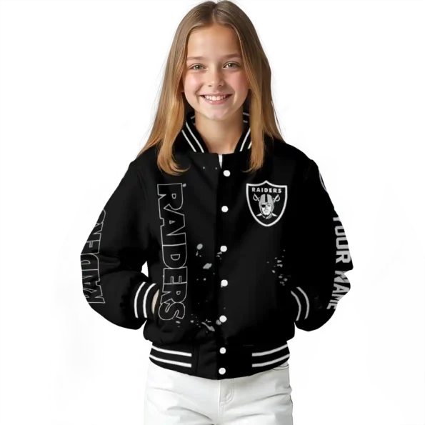 custom las vegas raiders hexagon cluster black varsity jacket top rated