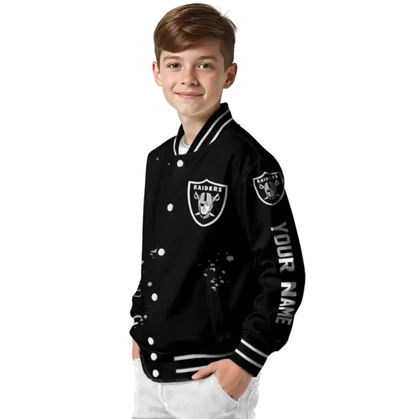 custom las vegas raiders hexagon cluster black varsity jacket trendy