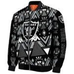 custom las vegas raiders pyramid shapes black bomber jacket best selling