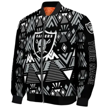 custom las vegas raiders pyramid shapes black bomber jacket best selling