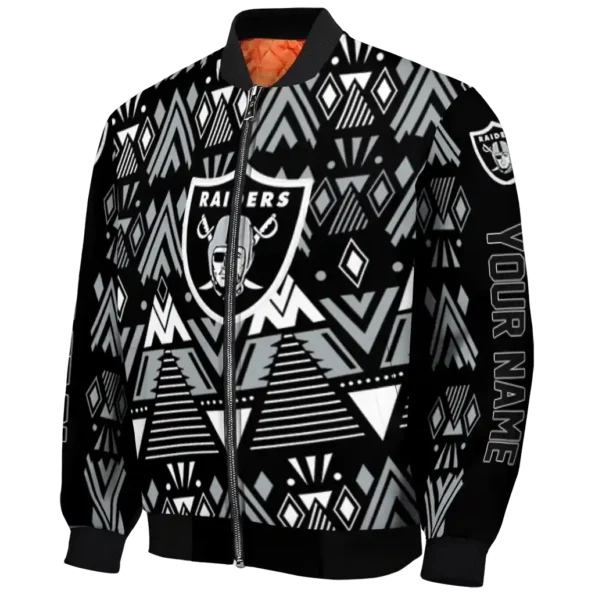 custom las vegas raiders pyramid shapes black bomber jacket best selling