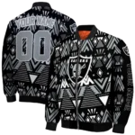 custom las vegas raiders pyramid shapes black bomber jacket best selling