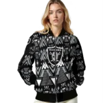 custom las vegas raiders pyramid shapes black bomber jacket best selling