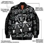 custom las vegas raiders pyramid shapes black bomber jacket best selling