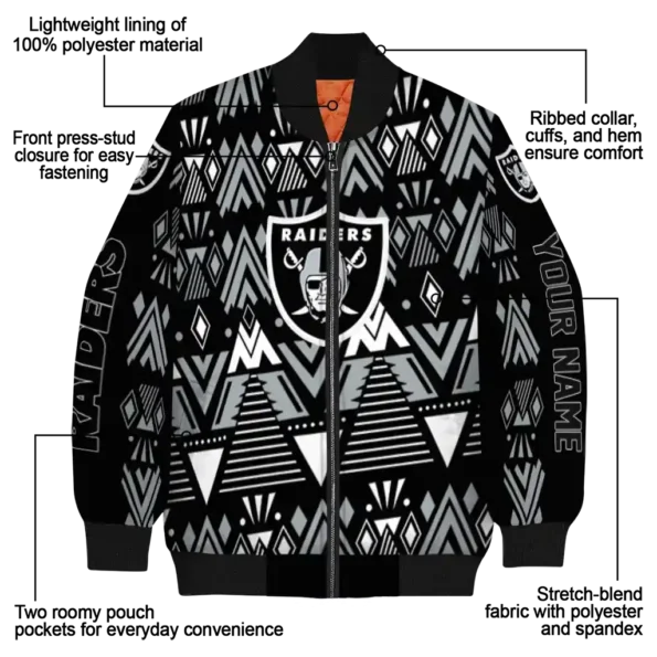 custom las vegas raiders pyramid shapes black bomber jacket new arrival