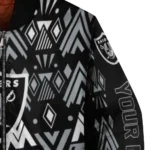 custom las vegas raiders pyramid shapes black bomber jacket best selling