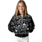 custom las vegas raiders pyramid shapes black bomber jacket best selling