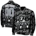custom las vegas raiders pyramid shapes black varsity jacket best selling