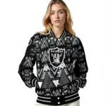 custom las vegas raiders pyramid shapes black varsity jacket best selling
