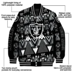 custom las vegas raiders pyramid shapes black varsity jacket best selling