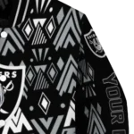 custom las vegas raiders pyramid shapes black varsity jacket best selling