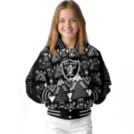 custom las vegas raiders pyramid shapes black varsity jacket best selling