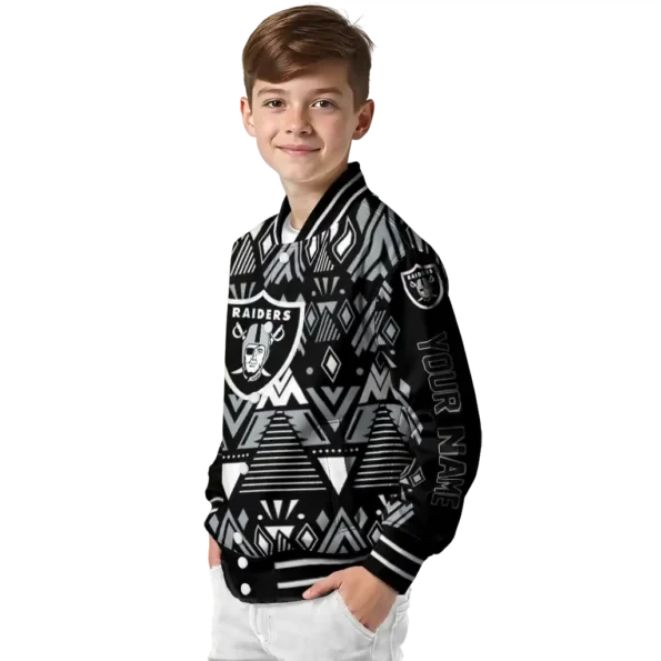 custom las vegas raiders pyramid shapes black varsity jacket trendy