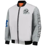 custom las vegas raiders speckled arms black gray bomber jacket best selling