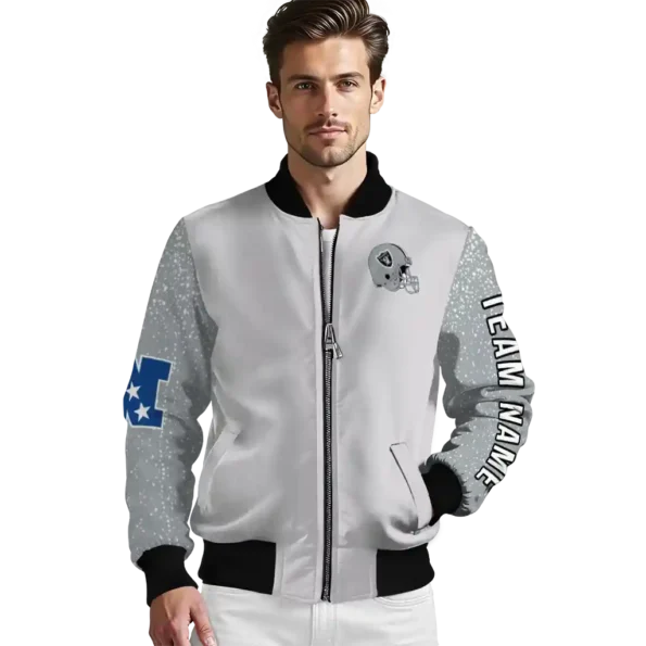 custom las vegas raiders speckled arms black gray bomber jacket high quality