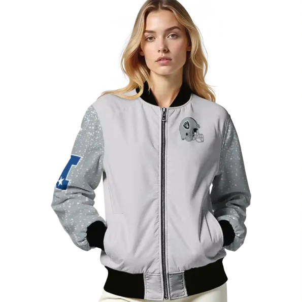custom las vegas raiders speckled arms black gray bomber jacket latest model