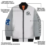 custom las vegas raiders speckled arms black gray bomber jacket best selling