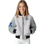 custom las vegas raiders speckled arms black gray bomber jacket best selling