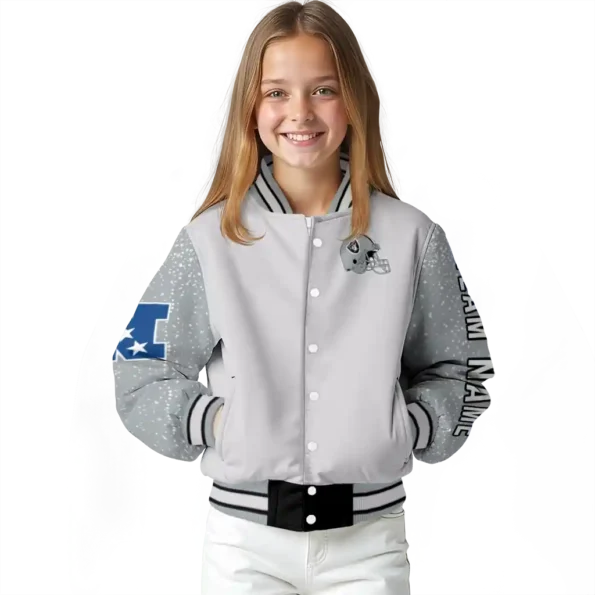 custom las vegas raiders speckled arms black gray varsity jacket top rated
