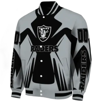 custom las vegas raiders spider mark black grey crocs varsity jacket best selling