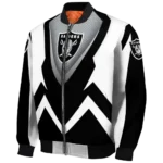 custom las vegas raiders v stripes black white bomber jacket best selling