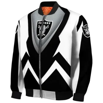custom las vegas raiders v stripes black white bomber jacket best selling