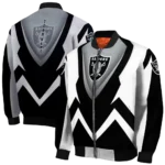 custom las vegas raiders v stripes black white bomber jacket best selling