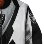 custom las vegas raiders v stripes black white bomber jacket best selling