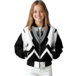 custom las vegas raiders v stripes black white bomber jacket best selling