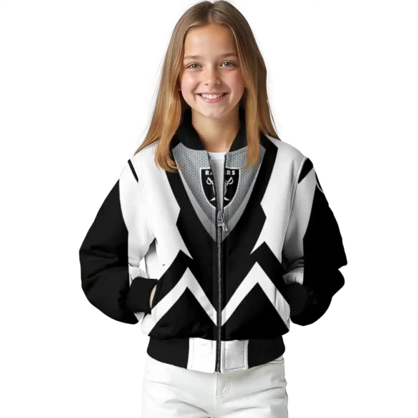 custom las vegas raiders v stripes black white bomber jacket top rated
