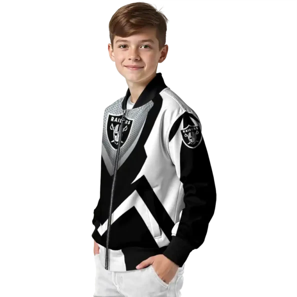 custom las vegas raiders v stripes black white bomber jacket trendy