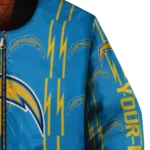 custom los angeles chargers bolt stripe blue bomber jacket best selling