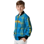 custom los angeles chargers bolt stripe blue bomber jacket best selling