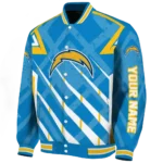 custom los angeles chargers chevron angles blue varsity jacket best selling