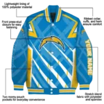 custom los angeles chargers chevron angles blue varsity jacket best selling