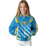 custom los angeles chargers chevron angles blue varsity jacket best selling