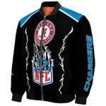 custom los angeles chargers claw blood blue black bomber jacket best selling